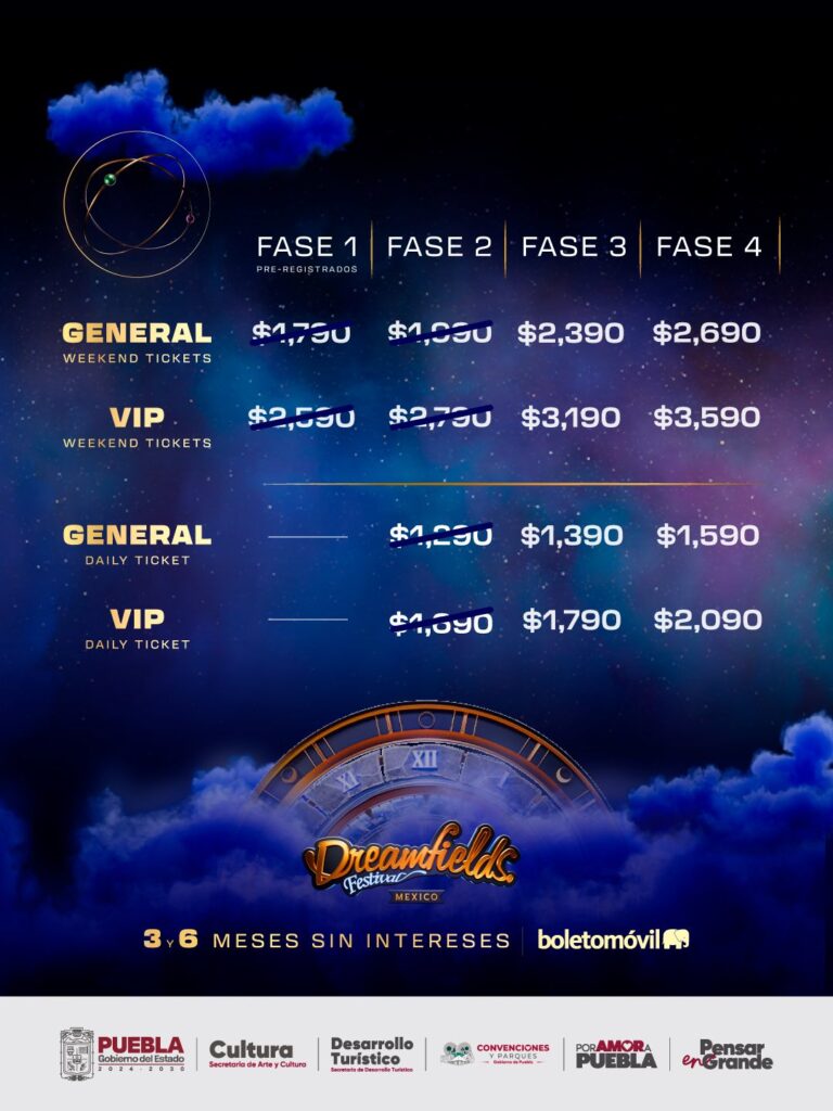 PRECIOS DREAMFIELDS FESTIVAL 2025