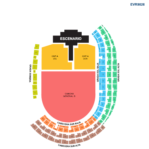 Mapa Estadio Víctor Manuel Reyna