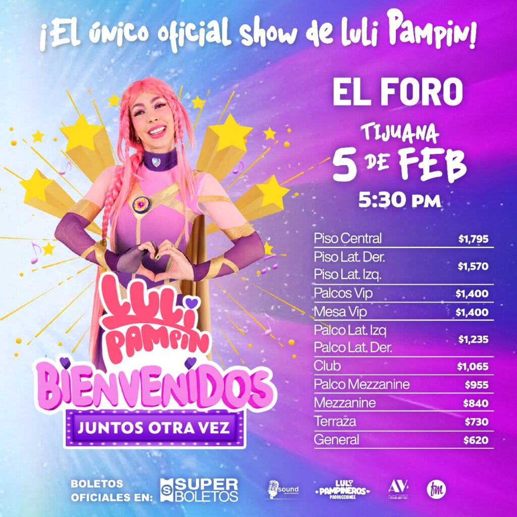 PRECIOS LULI PAMPIN TIJUANA 2026 EL FORO