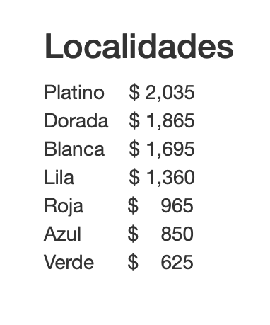 PRECIOS MATISSE MÉRIDA 2026 AUDITORIO COCA COLA LA ISLA