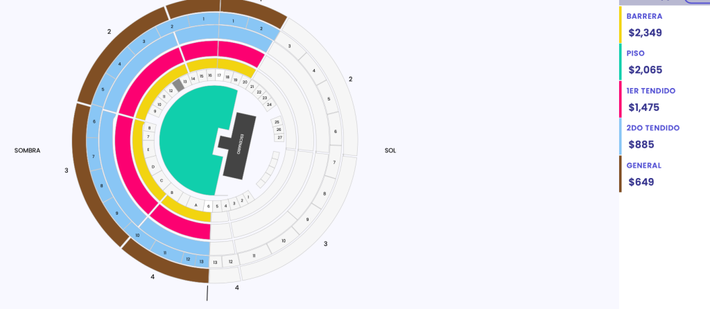  MAPA DE PRECIOS HUMBE MORELIA 2026 PLAZA DE TOROS MONUMENTAL