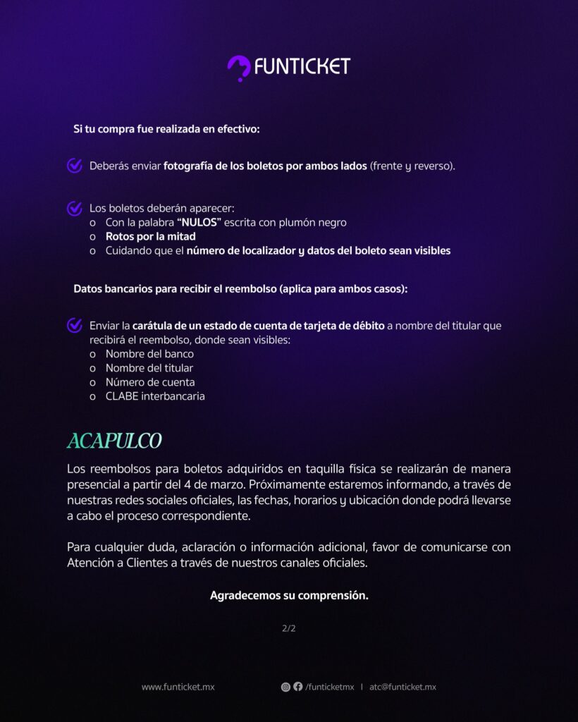 EVENTO CANCELADO CHRISTIAN NODAL PUEBLA Y ACAPULCO 2026