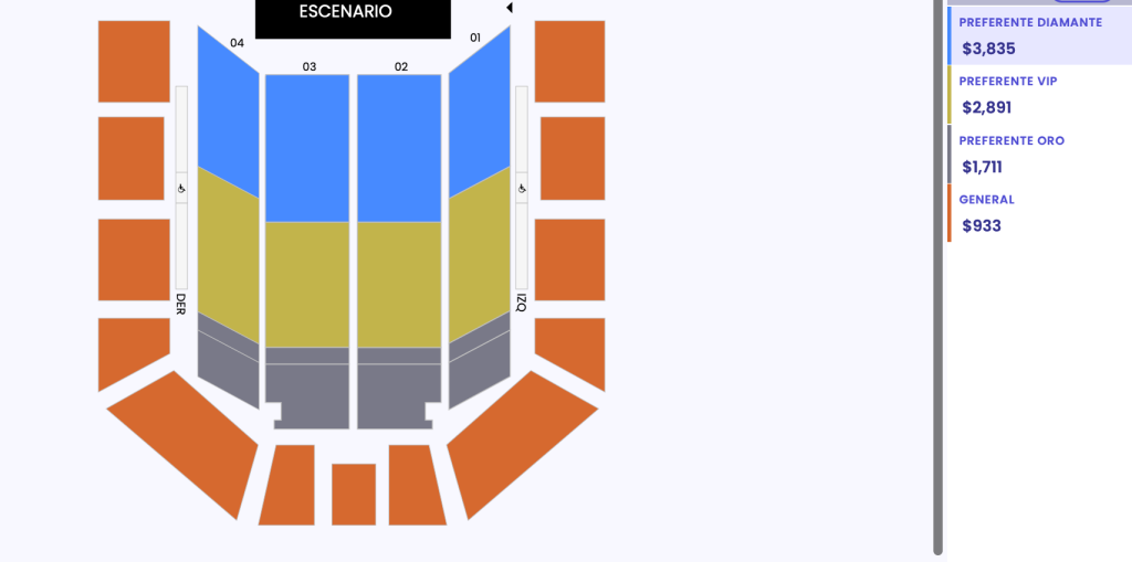 MAPA DE PRECIOS YANDEL SINFÓNICO QUERÉTARO 2026 AUDITORIO JOSEFA ORTÍZ