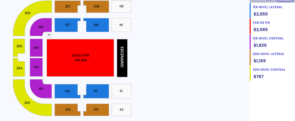 MAPA DE PRECIOS YANDEL SINFÓNICO VERACRUZ 2026 AUDITORIO BENITO JUÁREZ