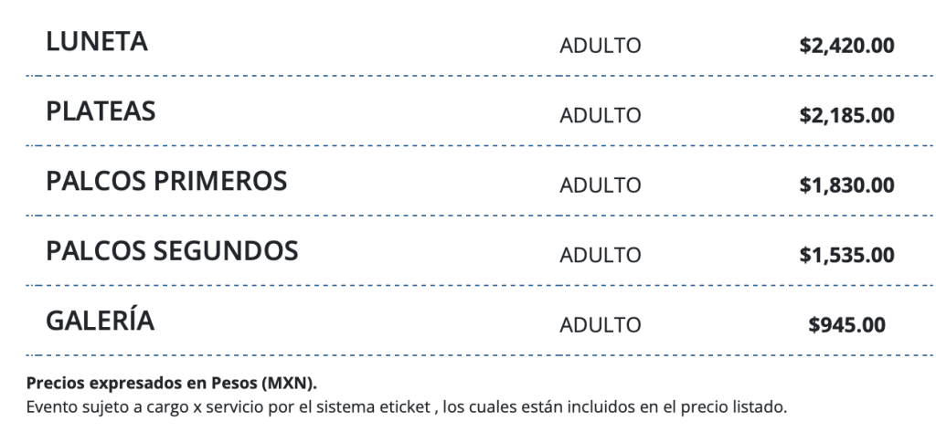 PRECIOS ED MAVERICK OAXACA 2026 TEATRO MACEDONIO ALCALA
