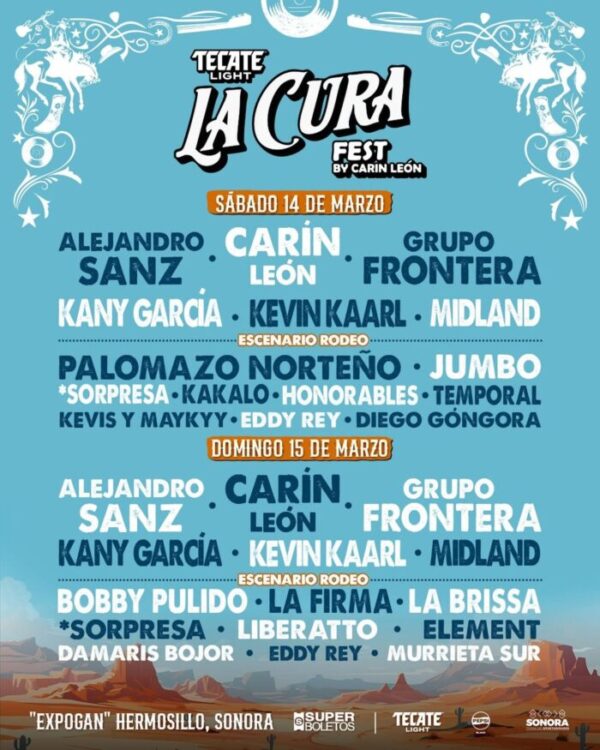 LINEUP LA CURA FEST 2026 EN HERMOSILLO