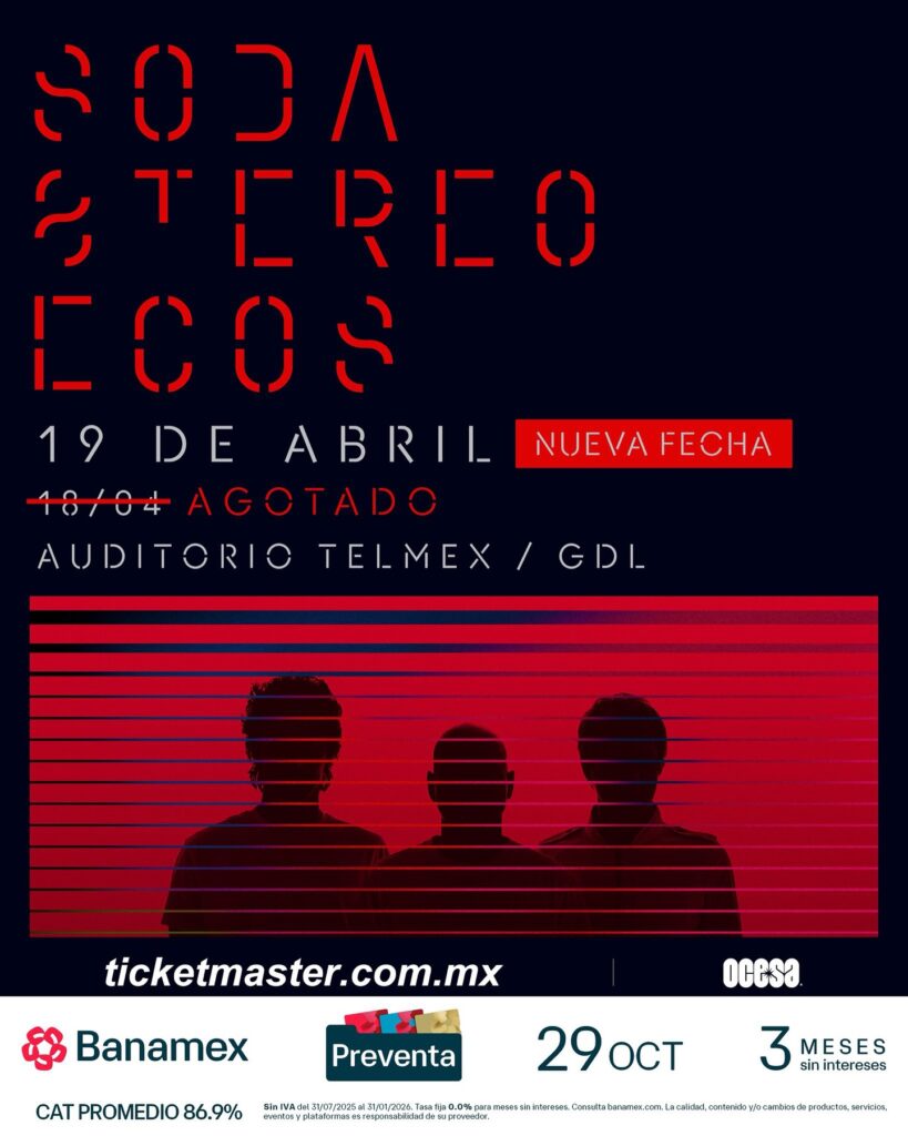 SODA STEREO GUADALAJARA 2026 AUDITORIO TELMEX