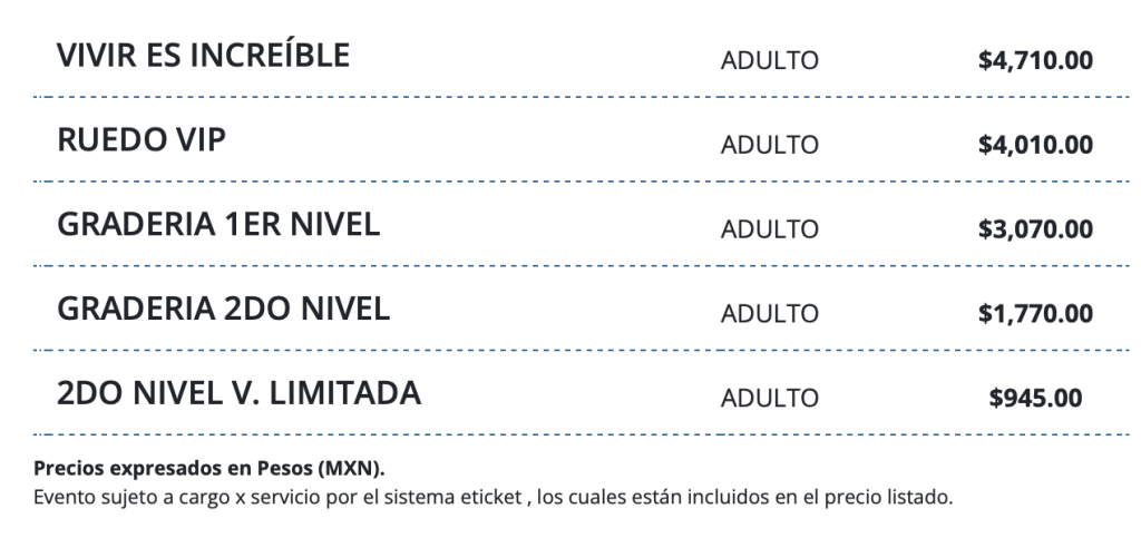 PRECIOS CRISTIAN CASTRO MÉRIDA 2026 FORO GNP SEGUROS