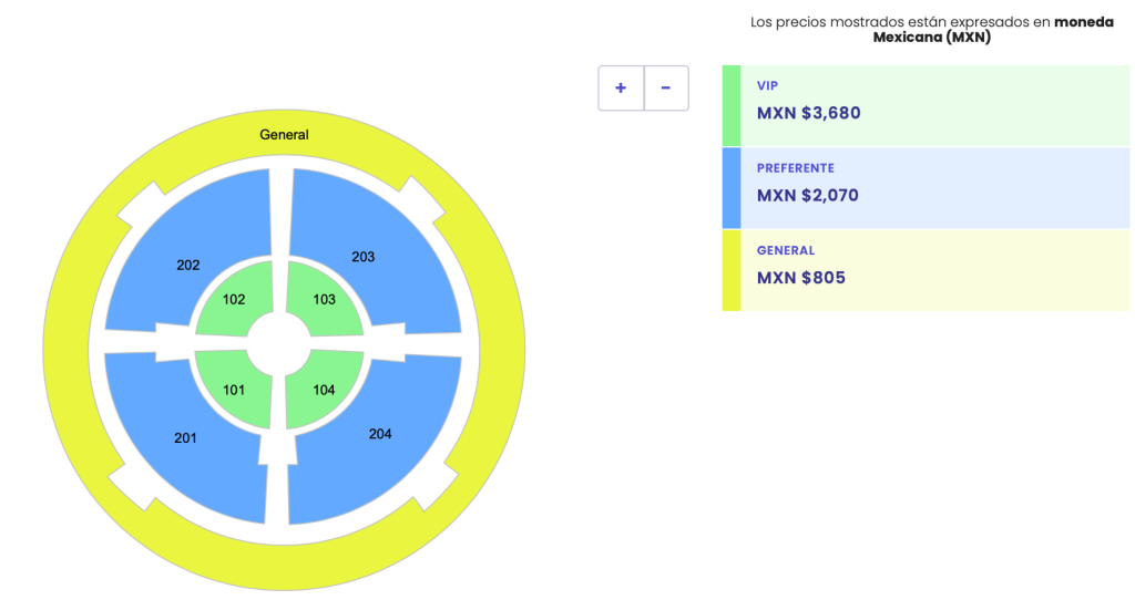 MAPA DE PRECIOS MARÍA JOSÉ PALENQUE PUEBLA 2026