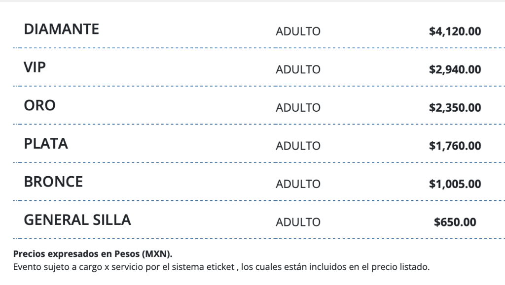 PRECIOS CRISTIAN CASTRO LEÓN 2026 VELARIA DE LA FERIA