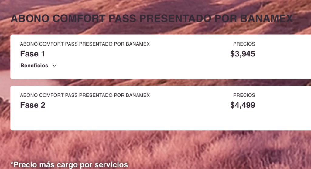 PRECIOS ABONOS TECATE EMBLEMA 2026 CDMX AUTÓDROMO HERMANOS RODRÍGUEZ