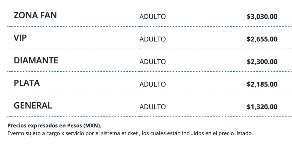 PRECIOS KENIA OS LEÓN 2026 VELARIA DE LA FERIA