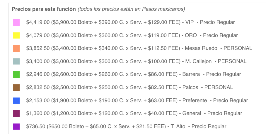 PRECIOS GLORIA TREVI MORELIA 2026 PLAZA DE TOROS MONUMENTAL