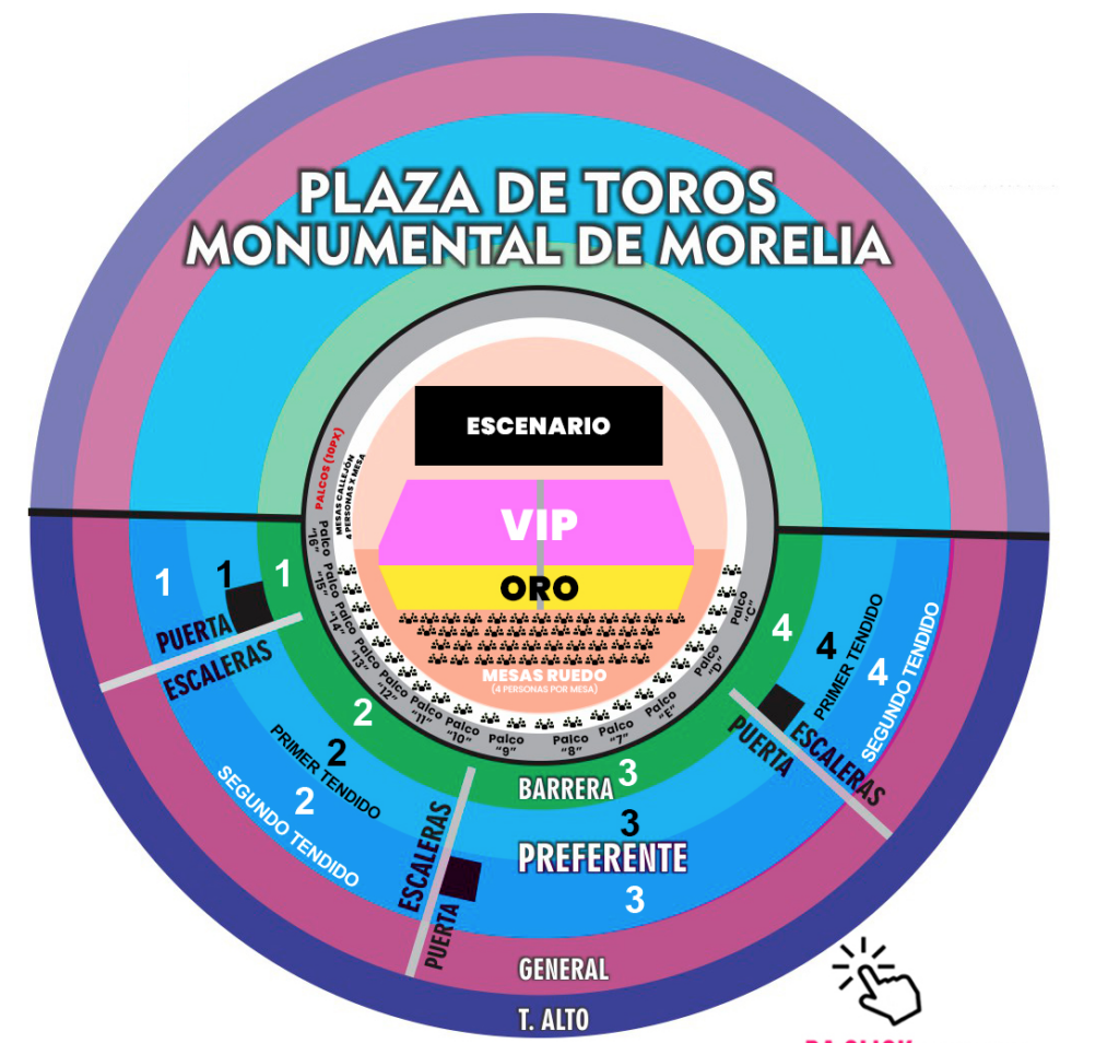 MAPA GLORIA TREVI MORELIA 2026 PLAZA DE TOROS MONUMENTAL