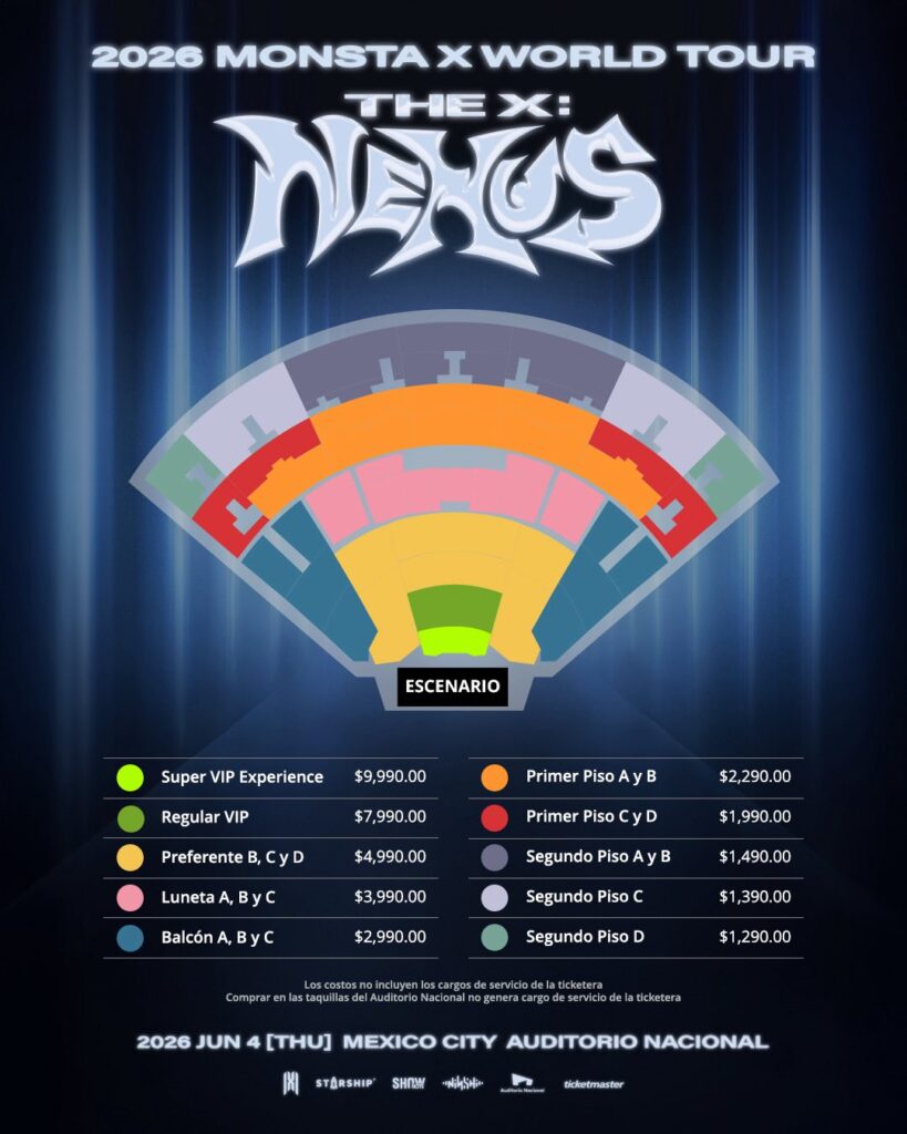 PRECIOS MONSTA X CDMX 2026 AUDITORIO NACIONAL