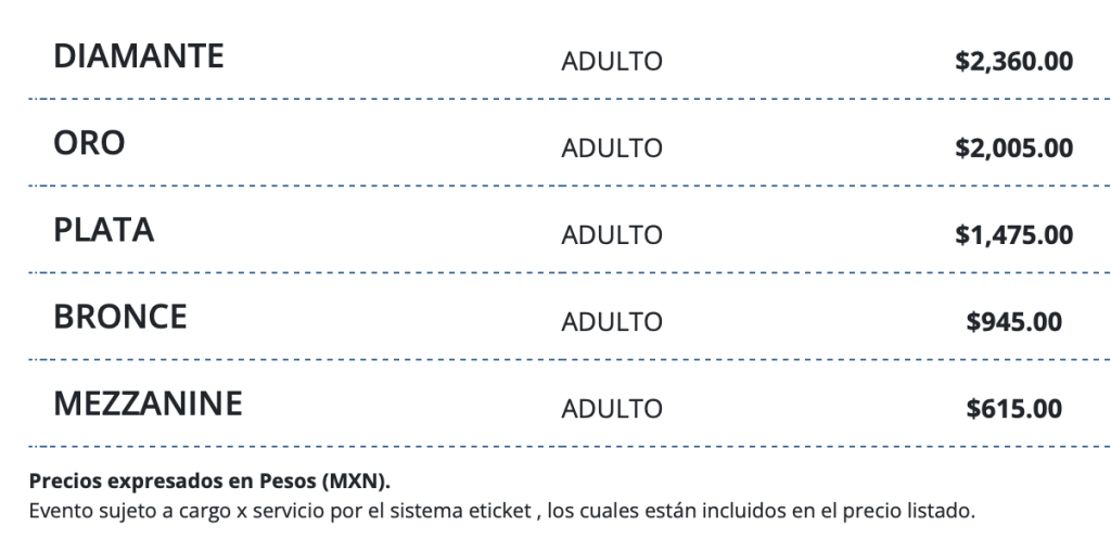 PRECIOS JULIETA VENEGAS TOLUCA 2026 TEATRO MORELOS
