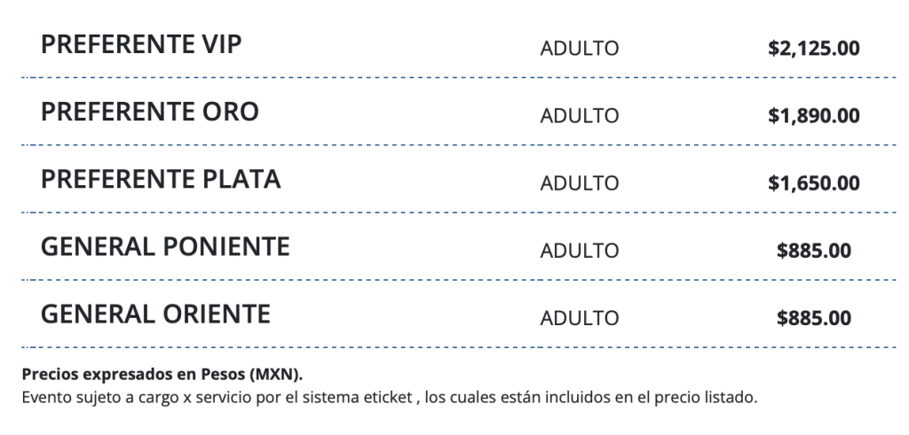 PRECIOS JULIETA VENEGAS QUERÉTARO 2026 AUDITORIO JOSEFA ORTÍZ