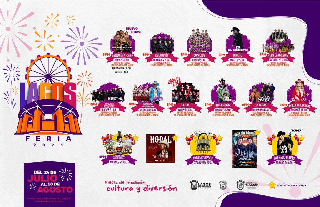 CARTELERA FERIA LAGOS DE MORENO 2025