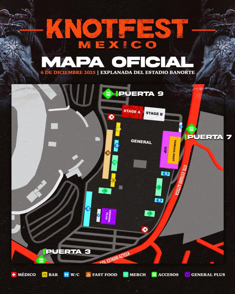 MAPA KNOTFEST MÉXICO 2025