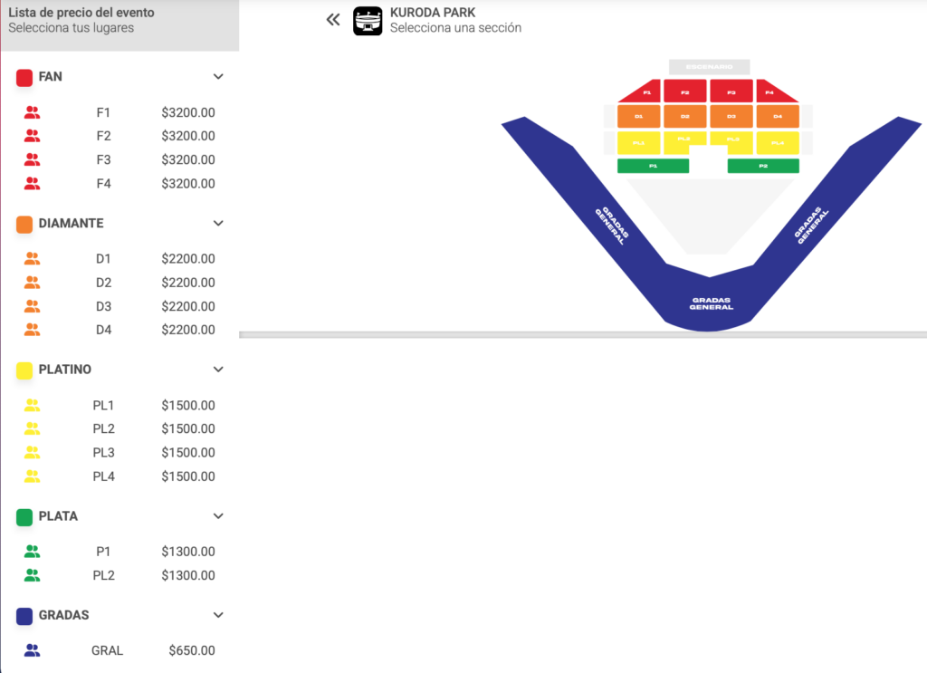 MAPA DE PRECIOS JORGE MEDINA Y JOSI CUEN GUASAVE 2026 KURODA PARK
