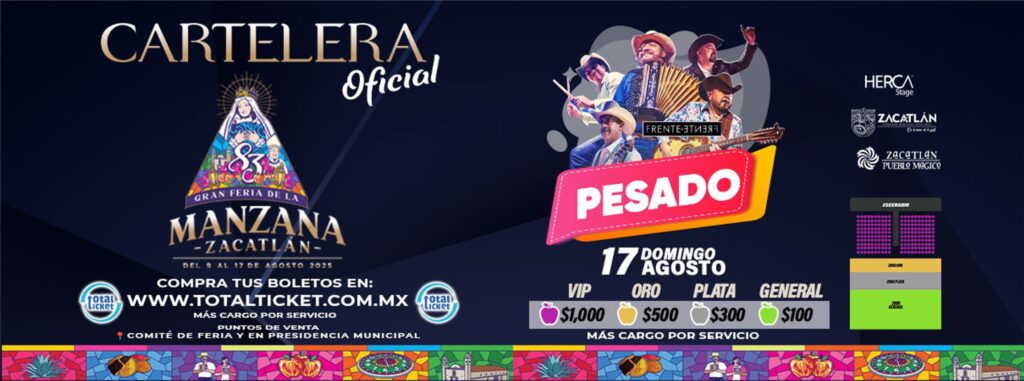 MAPA Y PRECIOS PESADO FERIA DE LA MANZANA ZACATLÁN