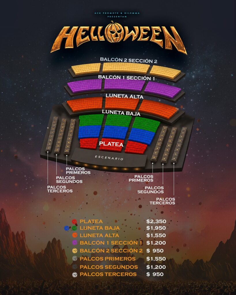 MAPA DE PRECIOS HELLOWEEN GUADALAJARA 2026 TEATRO DIANA