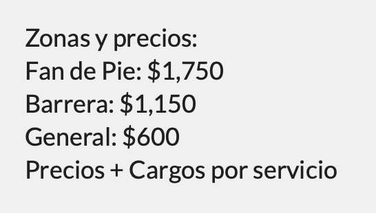 PRECIOS HUMBE ORIZABA 2026 COLISEO LA CONCORDIA