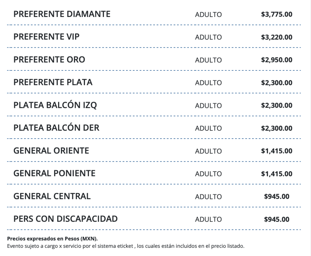 PRECIOS ALEJANDRA GUZMÁN QUERÉTARO 2026 AUDITORIO JOSEFA ORTÍZ