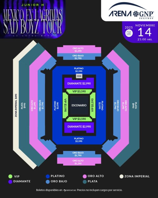 Mapa Arena GNP Seguros Junior H