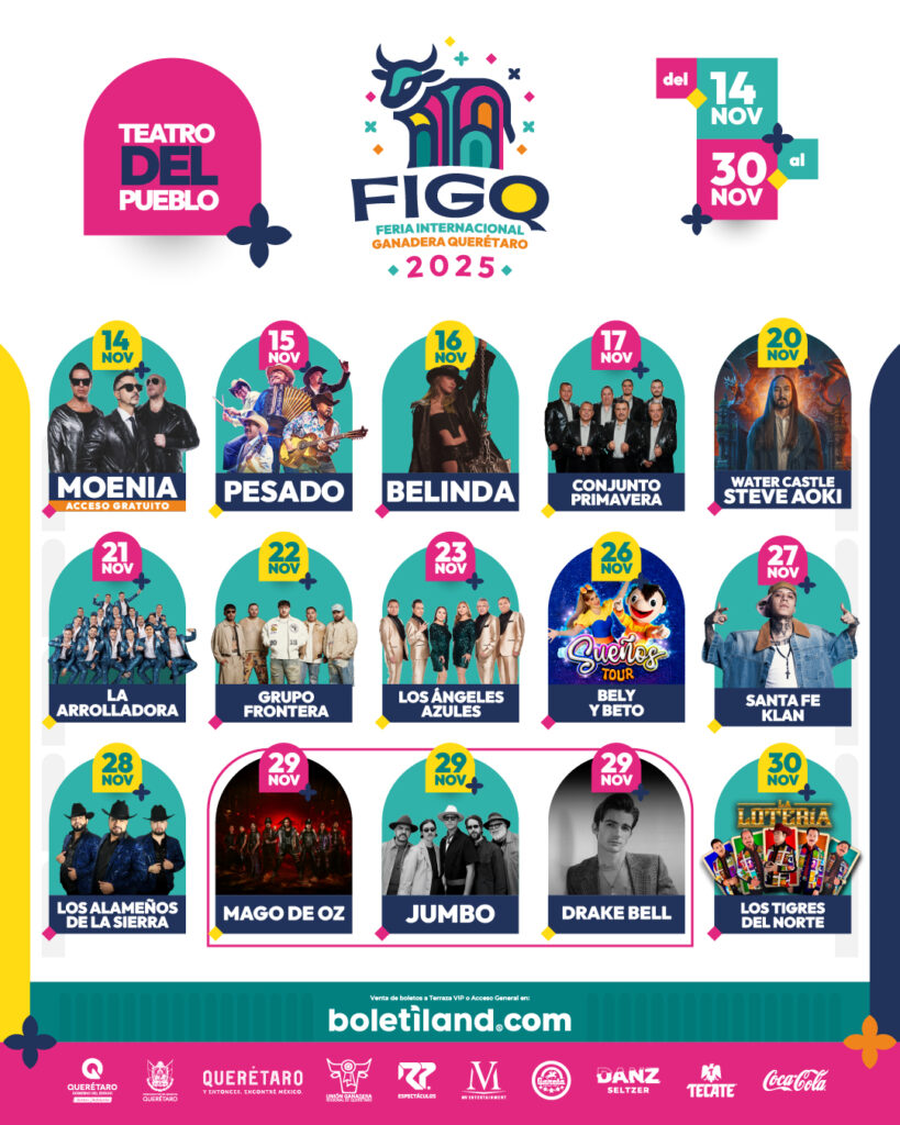 CARTELERA FERIA INTERNACIONAL GANADERA QUERÉTARO 2025