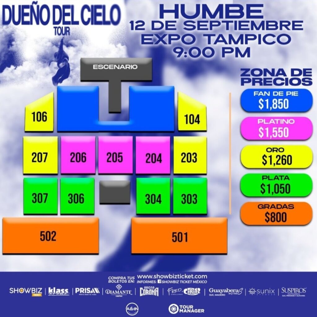 MAPA DE PRECIOS HUMBE TAMPICO 2026 EXPO TAMPICO