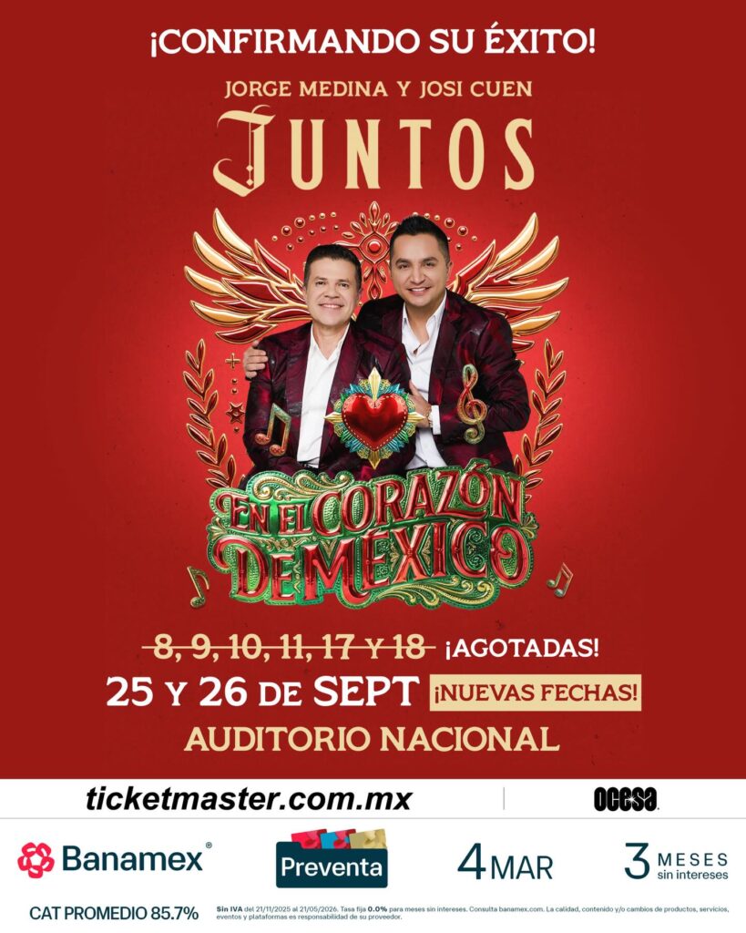 JORGE MEDINA Y JOSI CUEN CDMX 2026 AUDITORIO NACIONAL