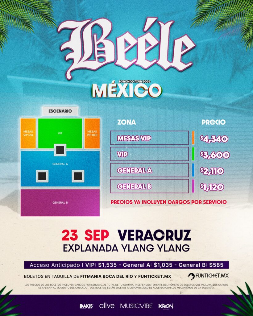 MAPA DE PRECIOS BEÉLE VERACRUZ 2026 EXPLANADA YLANG YLANG