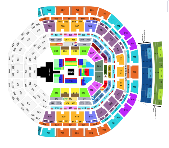 MAPA WWE MÉXICO LIVE TOUR ARENA CDMX 2026