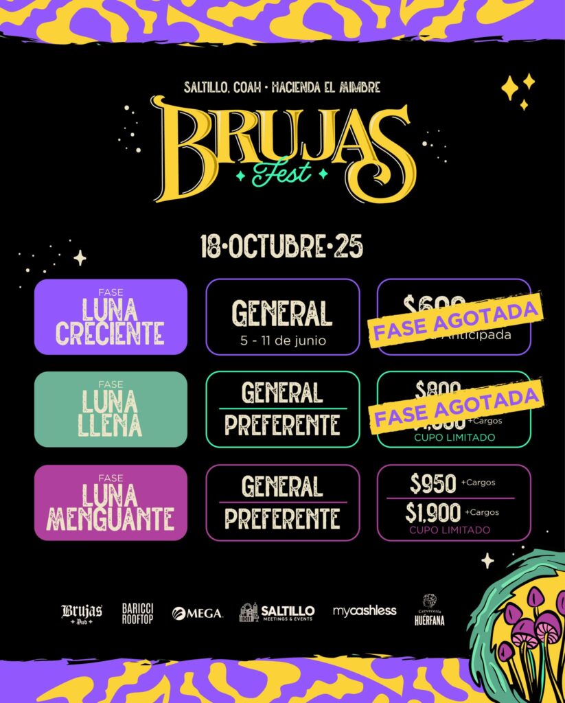 PRECIOS BRUJAS FEST 2025 EN SALTILLO
