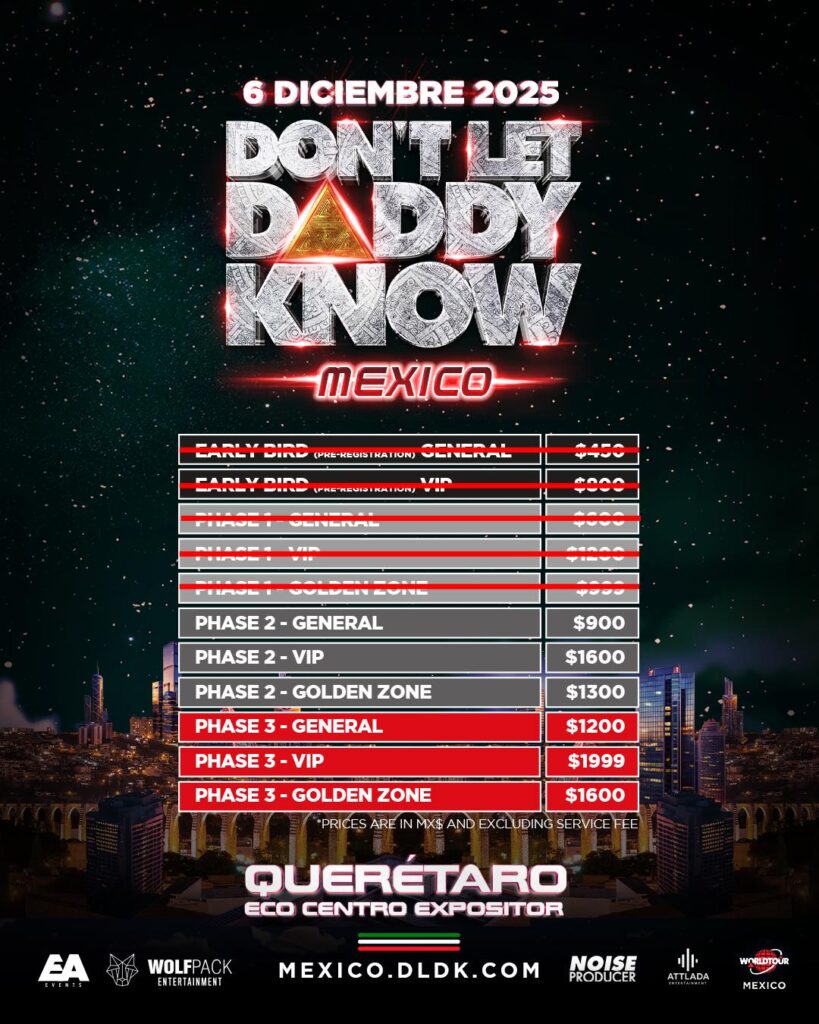 PRECIOS DONT LET DADDY KNOW MÉXICO 2025