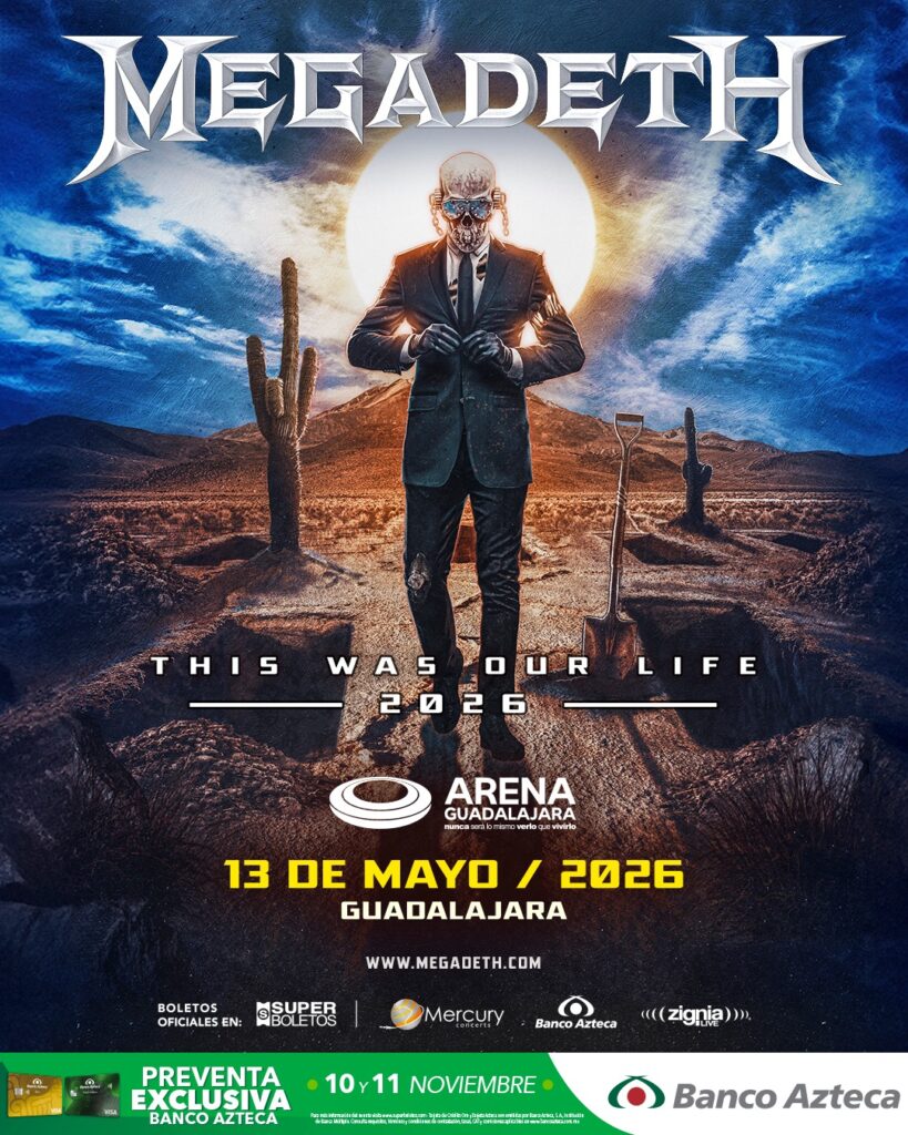 MEGADETH GUADALAJARA 2026 ARENA GUADALAJARA