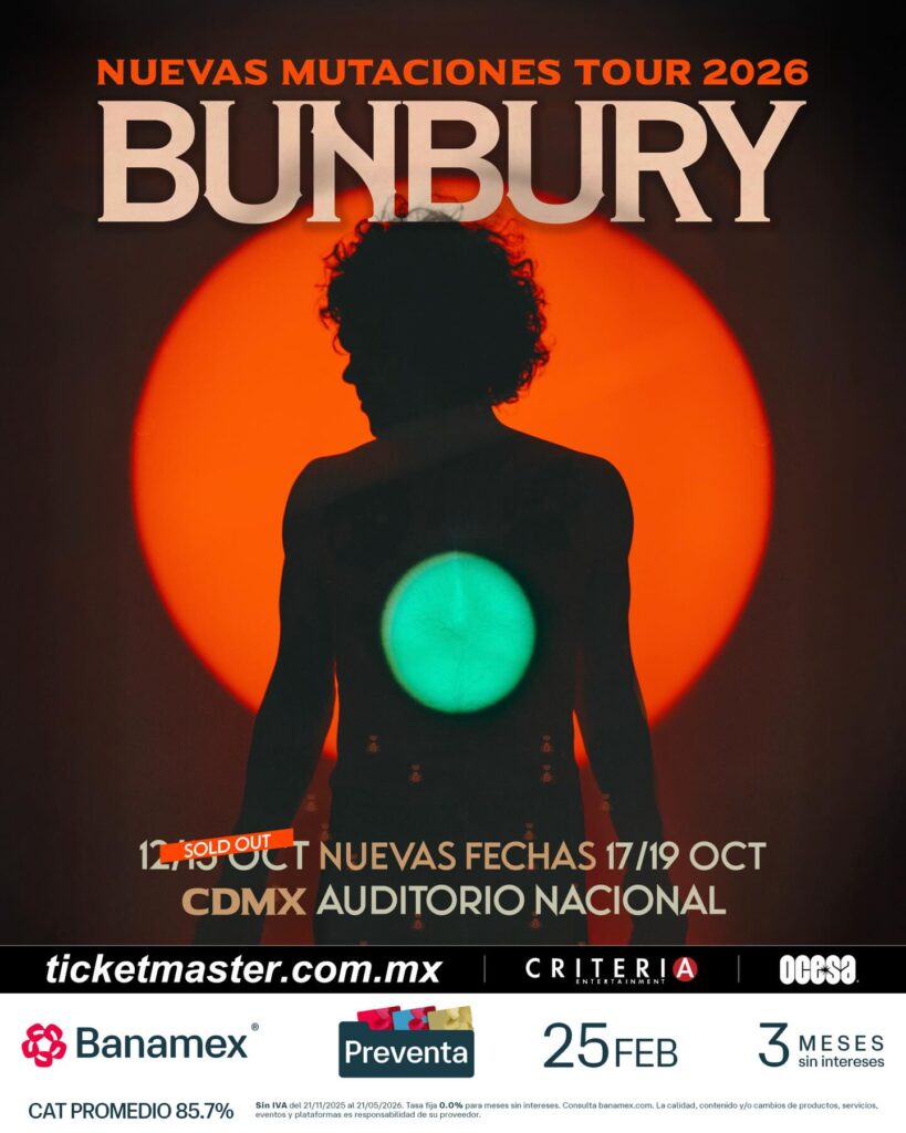 BUNBURY CDMX 2026 AUDITORIO NACIONAL