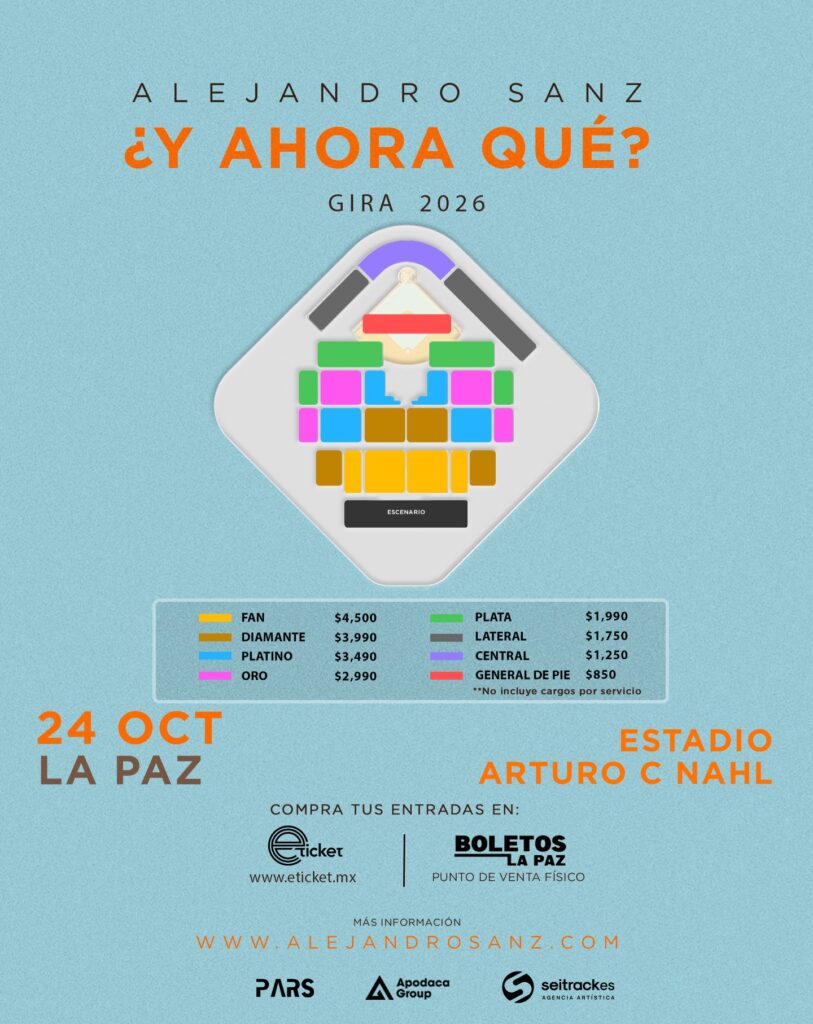 MAPA DE PRECIOS ALEJANDRO SANZ LA PAZ 2026 ESTADIO ARTURO C NAHL