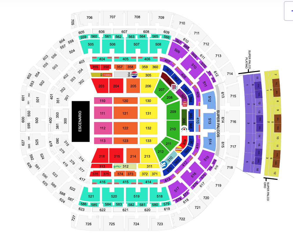 mapa Arena Monterrey