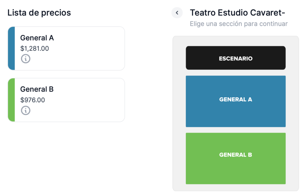 MAPA DE PRECIOS RHYE GUADALAJARA 2026 TEATRO ESTUDIO CAVARET