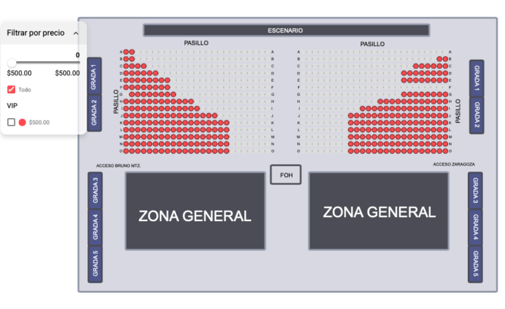 MAPA DE PRECIOS KALIMBA FESTIVAL REVUELTAS 2026 DURANGO