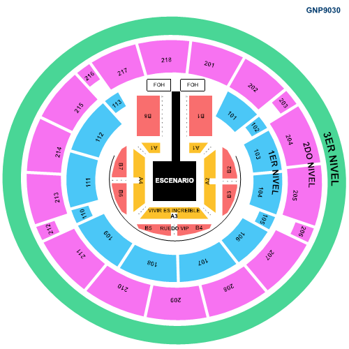 MAPA AUDITORIO GNP SEGUROS PUEBLA