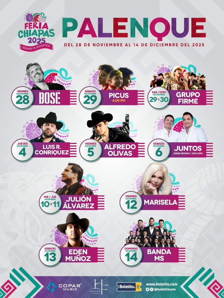 Cartelera Palenque Chiapas 2025