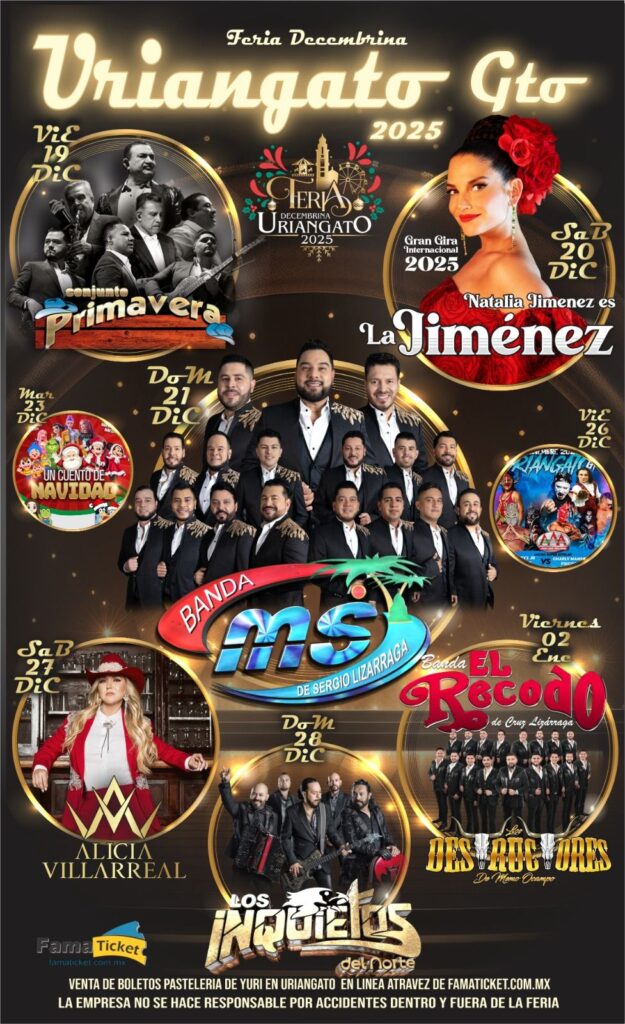 CARTELERA FERIA DECEMBRINA URIANGATO 2025