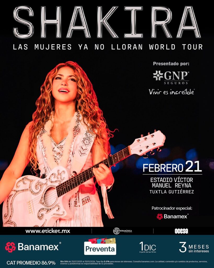 SHAKIRA MÉRIDA 2026 ESTADIO CARLOS ITURRALDE