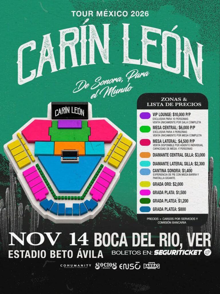 CARIN LEÓN VERACRUZ 2026 ESTADIO BETO ÁVILA
