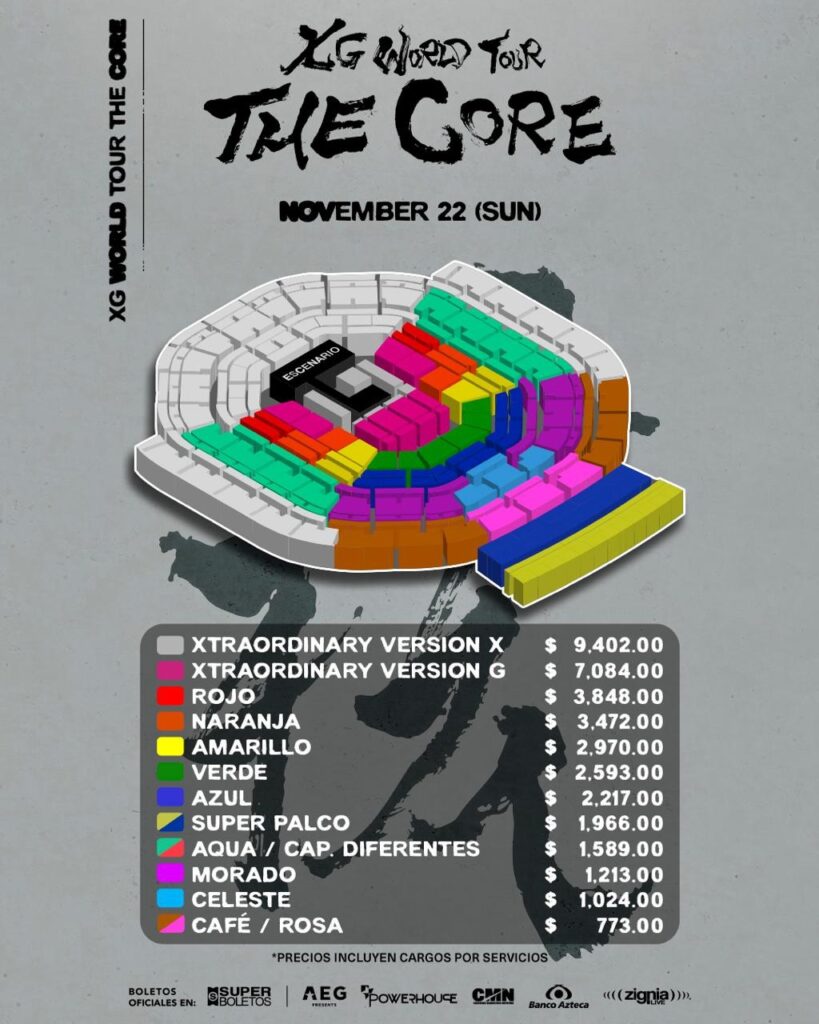 MAPA DE PRECIOS XG ARENA CDMX 2026