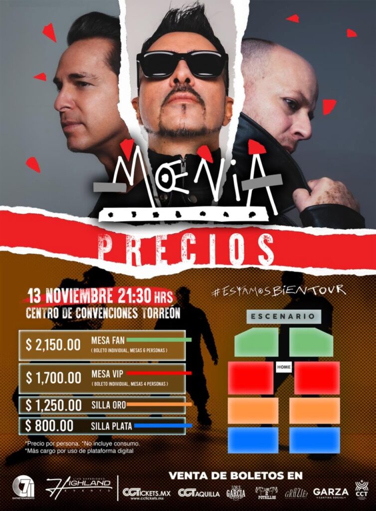 MAPA DE PRECIOS MOENIA TORREÓN 2026 CENTRO DE CONVENCIONES