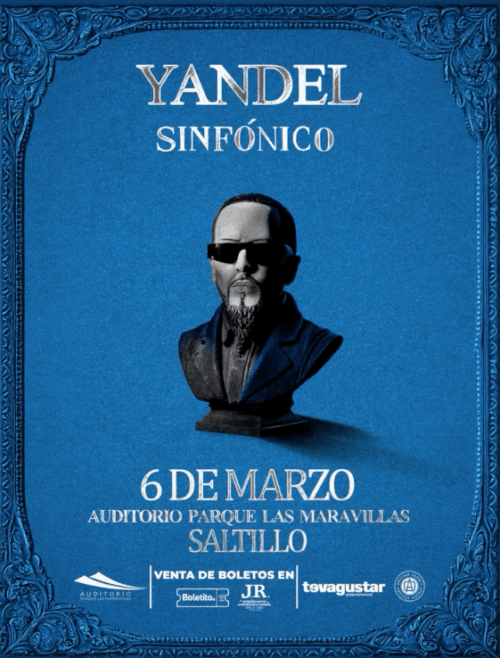 YANDEL SINFÓNICO SALTILLO 2026 AUDITORIO PARQUE LAS MARAVILLAS